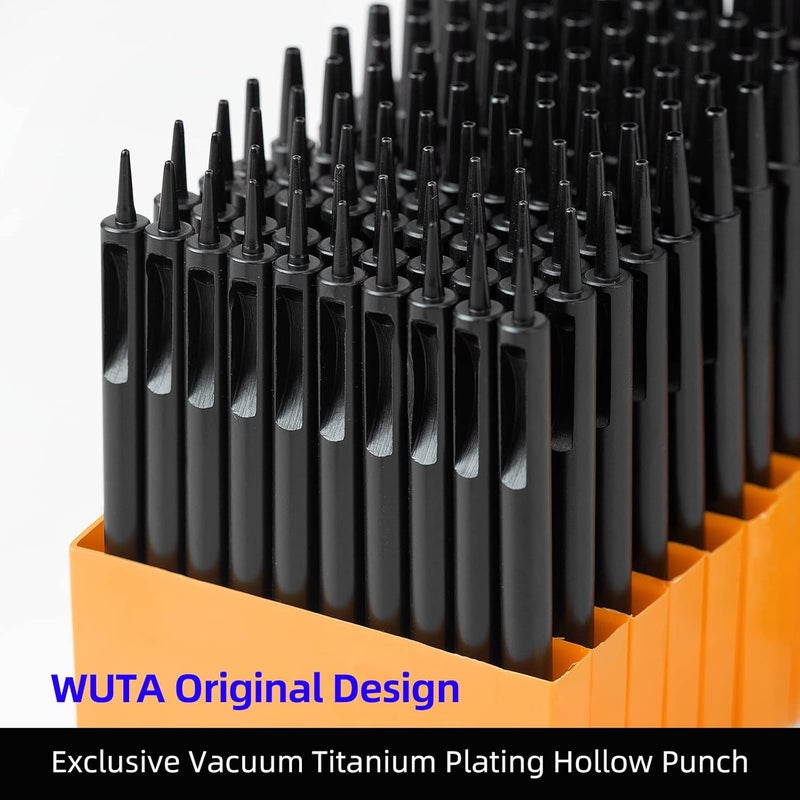 WUTA Leather Punches Round Hole Puncher Plating Titanium Hollow Punching Tool Working for Watch Band, Fabric, Plastic (10pcs 3.5m Hole Punch) - Image 2